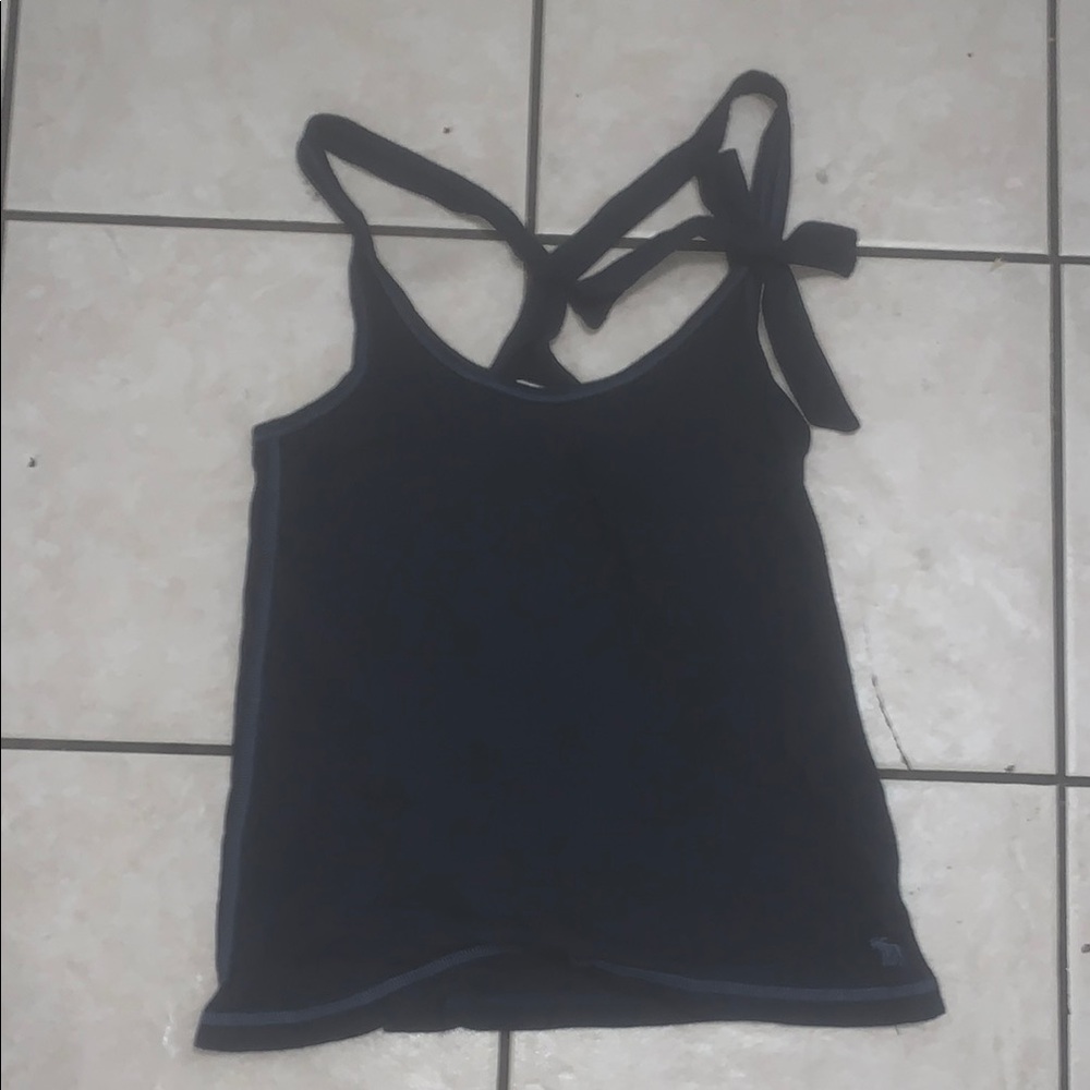 Abercrombie & Fitch Navy Tank Top with Bow Detail